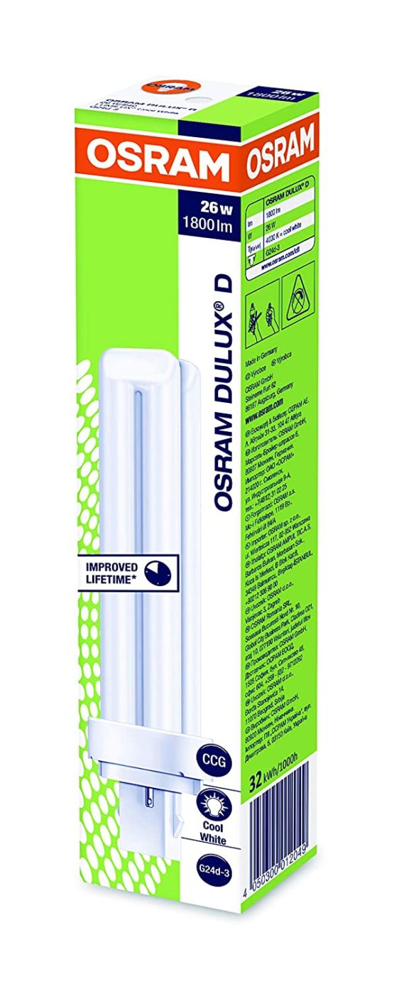 Osram Dulux D 26W 840 Cool White G24d-3 (4000k) Compact Fluorescent Lamp - Image 3