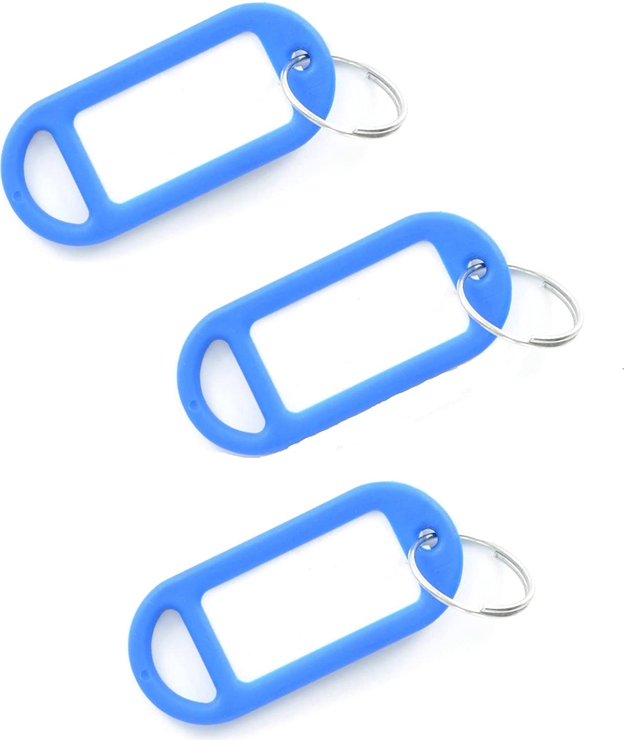 Merriway BH02566 Key Ring Tag Blue -20 Pcs, 45mm x 20mm x 3mm