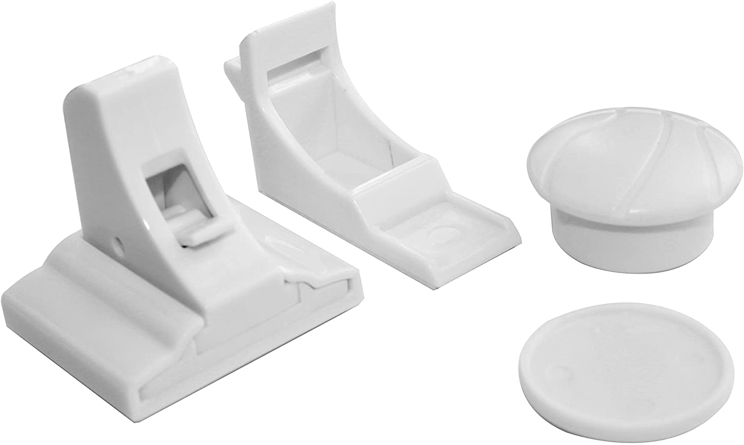 Callowesse Magnetic Cupboard & Drawer Locks - Pack of 4 Locks and 1 Key, White