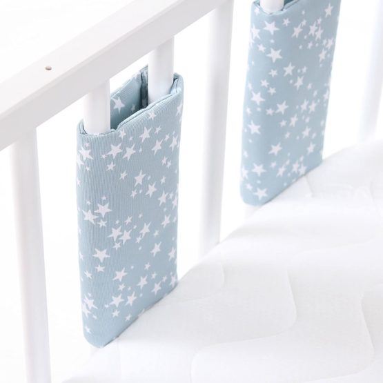babybay babynest Ultrafresh Piqué Suitable for Model Maxi, Boxspring, Comfort, Midi and Comfort Plus, Azure Stars White - Image 3