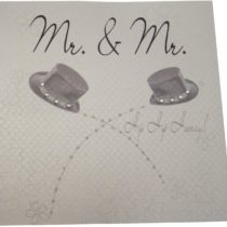 WHITE COTTON CARDS WB27 Mr and Mr Top Hats