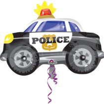 amscan 10022744 Police Car Foil Balloon-1 Pc, Gold