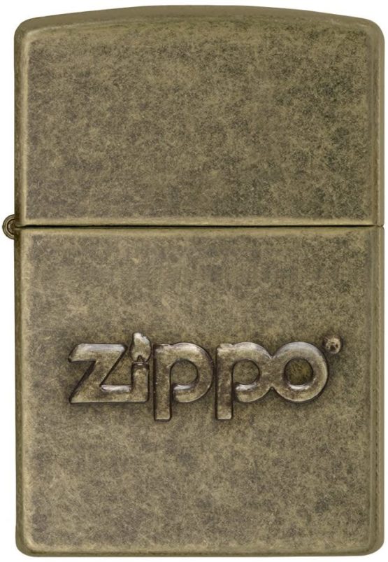 Zippo Stamp Regular Lighter - Antique Brass - Image 2