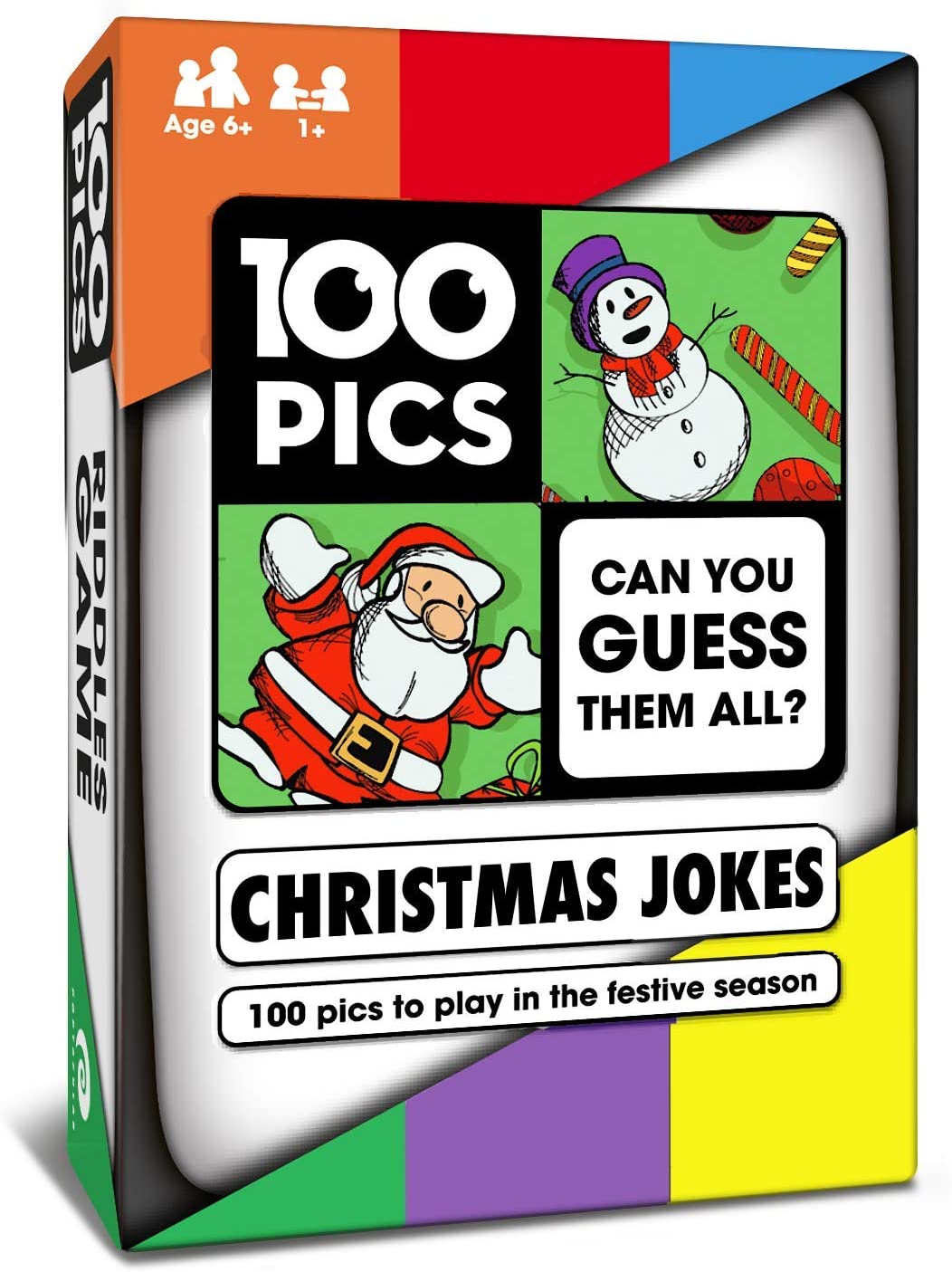 100 PICS Christmas Jokes Family Game - Secret Santa Stocking Fillers Xmas Gifts And Travel Card Games