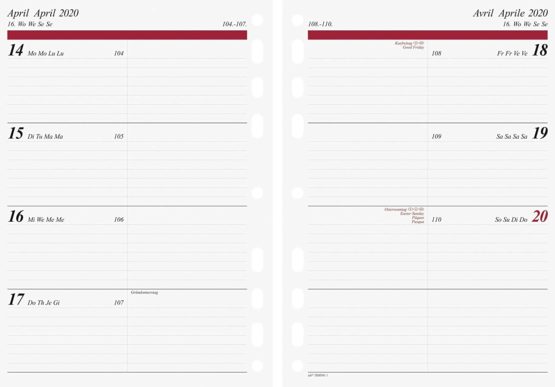 rido/idé 706591020, weekly calendar/scheduling systems, 2020, 2 pages = 1 week, page size 14, 8 x 20, 8 cm, A5 - Image 4