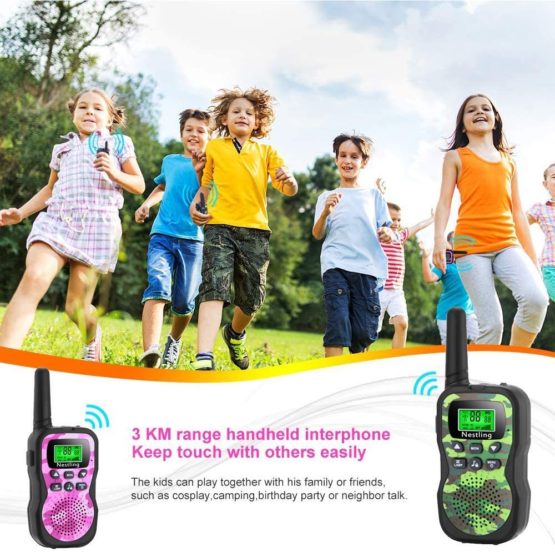 Nestling Walkie Talkies 3 Pack, Upgraded Version Camouflage Exterior 8 Channels 2 Way Radio Toys with Backlit LCD Flashlight, 3 Miles Range for Kids Indoor Outdoor Activity - Image 2