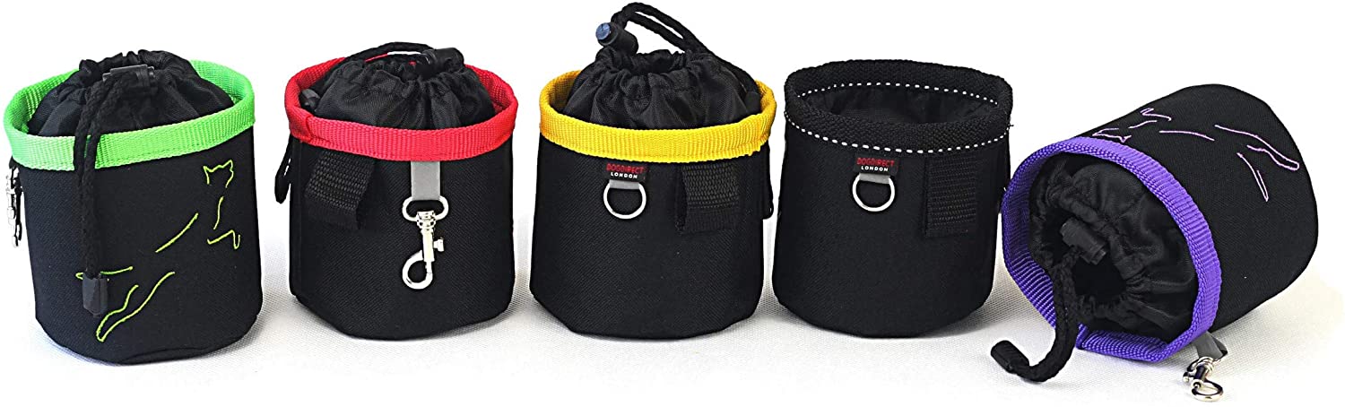 DOG TREAT BAG with a BELT/POUCH/SACHET/BAG for dogs snacks HAND MADE DOG TREAT POUCHES Puppy Training Genuine DogDirect London colourful (Black-white) C4 - Image 3