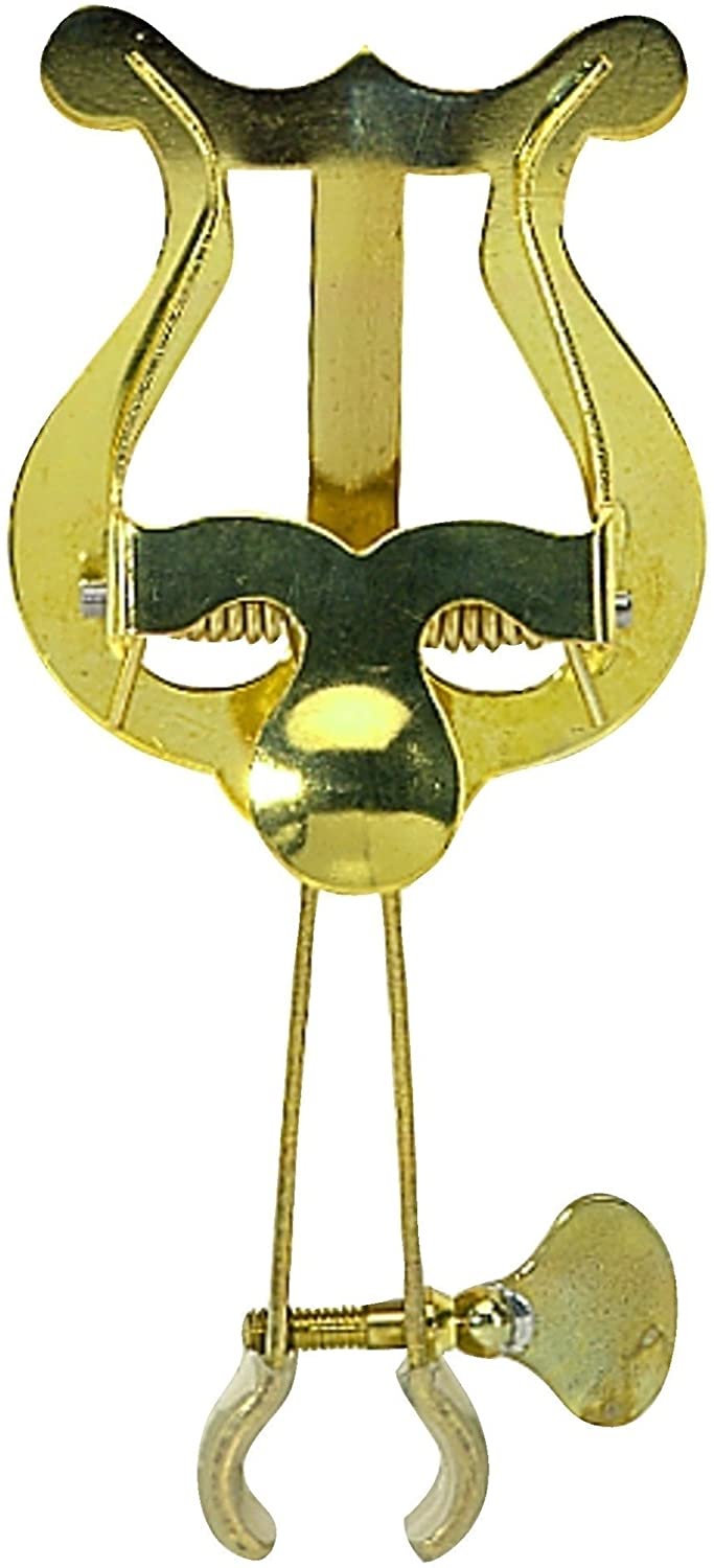 GEWA Marching Music Holder Trumpet - Brass - Small Lyra - 1 Pusher - With Clamp, Small for Trumpet with clamp