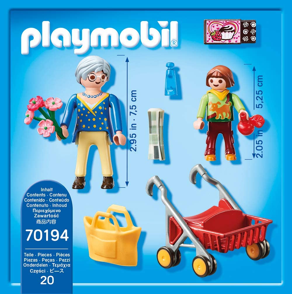 Playmobil 70194 Grandma with Rollator 4 Years +, Pastel Pink Or Light Purple, standard size - Image 3