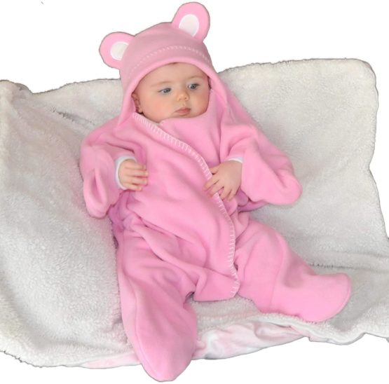 Baby Wrap blanket in Gift Box by BABY BLISS Swaddle Star Wrap Fleece for Newborns Infants and Toddlers 2 – 12 Month’s Boy Girl Super Soft Great for Travel Strollers and Car Seats (Pink)