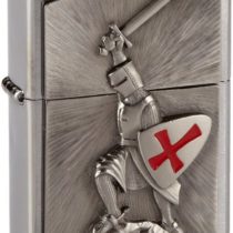 Zippo Windproof Lighter| Metal Long Lasting Zippo Lighter |Best with Zippo Lighter Fluid| Refillable Lighter| Perfect for Cigarettes Cigars Candles |Pocket Lighter Fire Starter |Crusade Victory Emblem