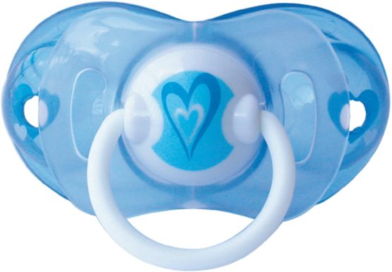 Elemed Silicone Smart Pacifier, 6 Plus Months, Orthodontic Shape, Light Blu Heart - Image 4