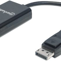 Manhattan DisplayPort 1.1 to HDMI Cable, 1080p@60Hz, 1m, Male to Male, DP With Latch, Black, Not Bi-Directional, Three Year Warranty, Polybag