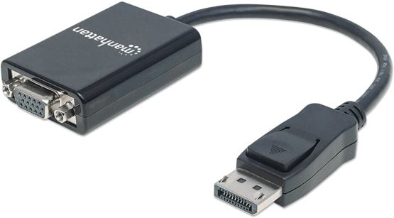 Manhattan DisplayPort 1.1 to HDMI Cable, 1080p@60Hz, 1m, Male to Male, DP With Latch, Black, Not Bi-Directional, Three Year Warranty, Polybag