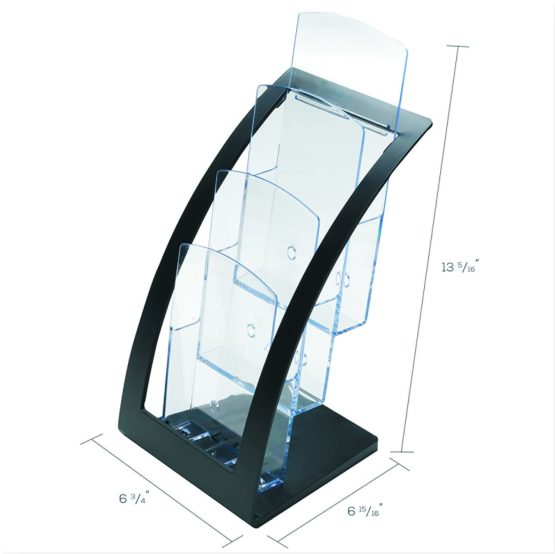 Deflecto 693604 Leaflet Size Contemporary Literature Holder - Black - Image 4