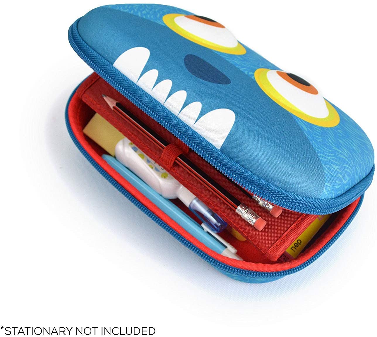 ZIPIT Wildlings Pencil Box for Kids Large Capacity Fun Pencil Case for School Stationery Organizer Box, Blue - Image 2