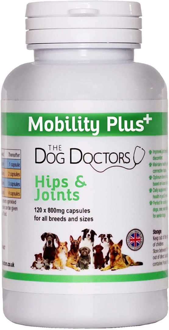 The Dog Doctors Mobility Plus Hips And Joints Aid Supplements With Glucosamine And Chondroitin For Dogs That Are Suitable For All Breeds And Sizes - 120 Capsules - Cruelty Free & Proudly Made in UK!