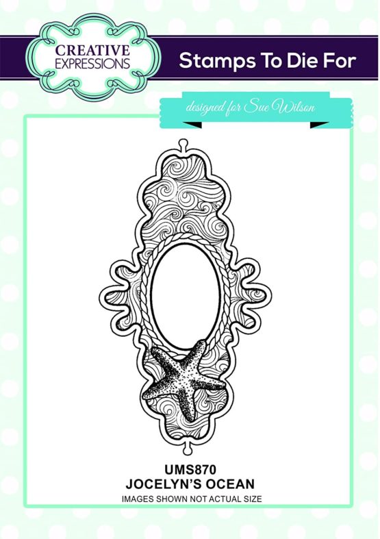 Creative Expressions Jocelyn's Ocean-Pre Cut Rubber Stamp, Grey, 6.2 x 11.1