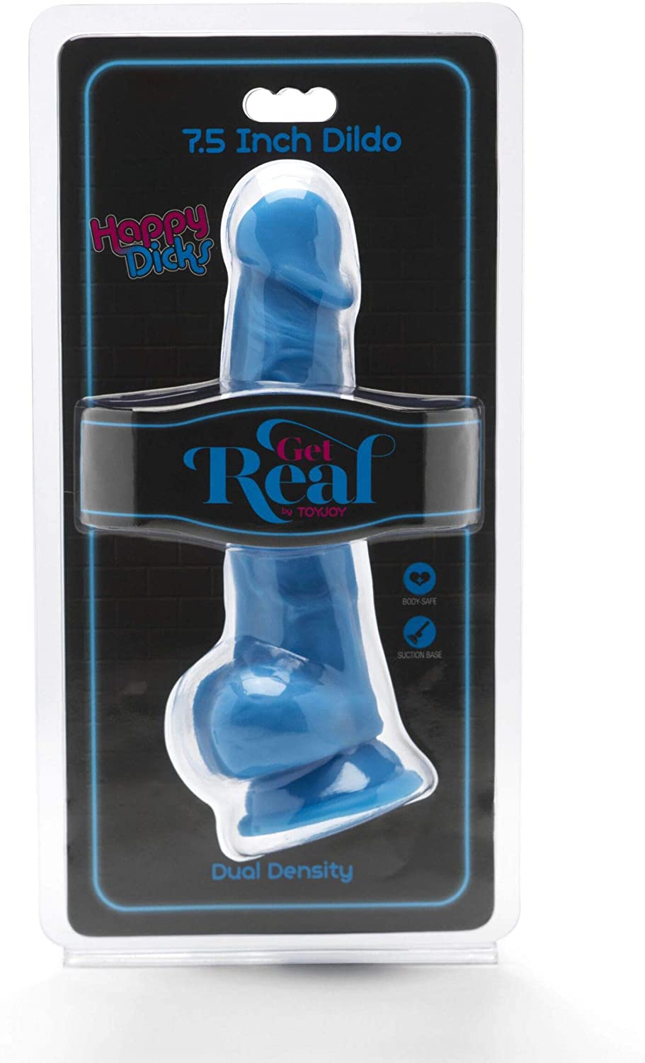 ToyJoy Happy Dicks 7.5 Inch w.Balls, Blue - Image 2