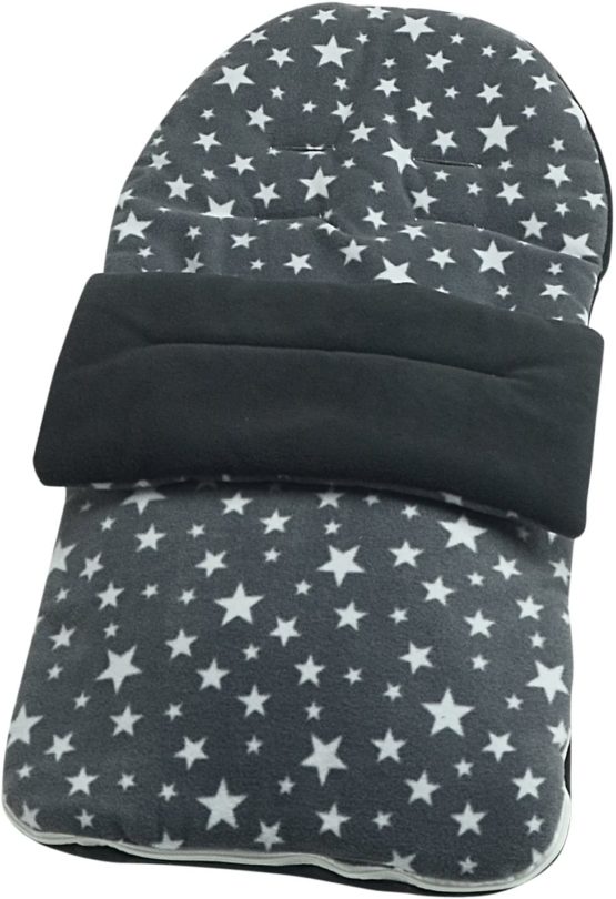 Fleece Footmuff Compatible with Uppababy Stroller Buggy Pram - Grey Star - Image 2