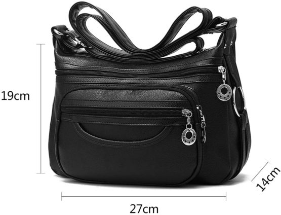 NOTAG Women Crossbody Bag, Soft PU Leather Multi-Pocket Casual Crossbody Handbags Large Capacity Shoulder Bag - Image 2