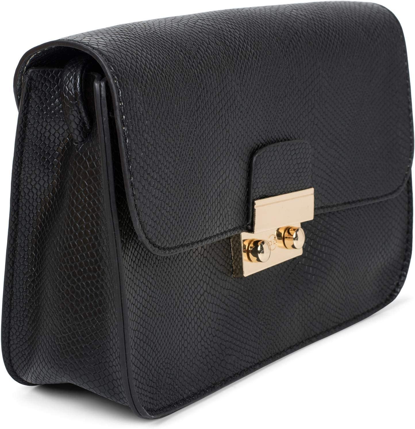 styleBREAKER women cross-body clutch in snakeskin look, messenger bag, shoulder bag, bag 02012296, color:Black - Image 3