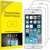 JETech Screen Protector for iPhone SE (2016 Edition), iPhone 5s, iPhone 5c and iPhone 5, Tempered Glass Film, 3-Pack