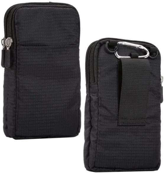 Cell Phone Belt Clip Pouch Crossbody Bag, 6.0" Mini Wrist Handbag Case Outdoor Sport Phone Cross Body Shoulder Messenger Bag Pockets with Zipper Waist Wallet Purse Holster with Locking Carabiner Hook