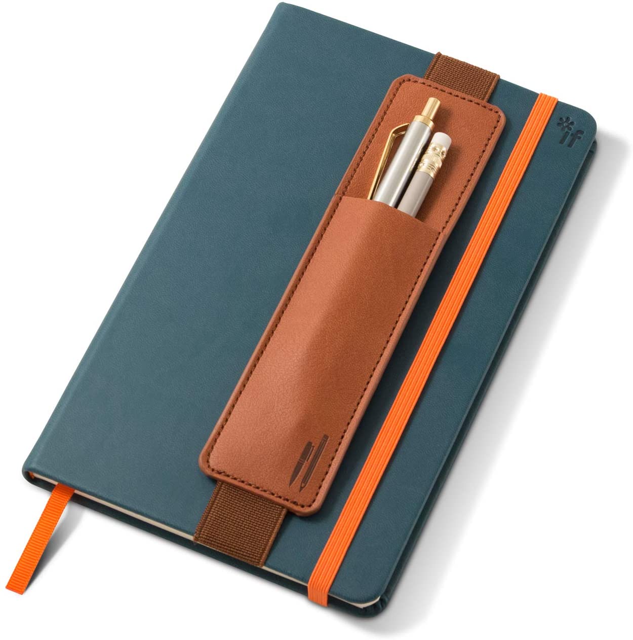 IF 40702 Bookaroo Pen Pouch Notebook/Pen Organiser Elasticated A5 Notebook -Brown, 23 cm - Image 4
