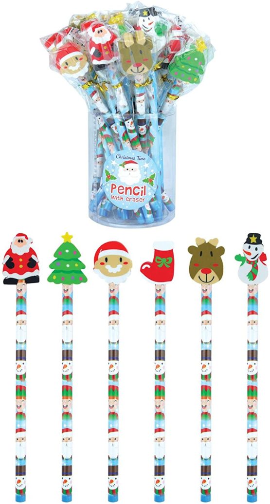 HENBRANDT Christmas Pencil with Eraser - Pack of 24 - Image 3