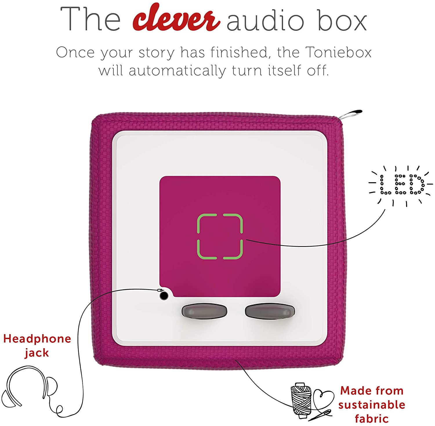 tonies Toniebox 1 Wireless Musical Storybox Starter Set, including 1 Creative, Purple, 12 x 12 x 12 centimeters - Image 3