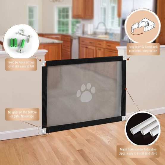 Namsan Dogs gate, Pet Magic Gate, Pet Safety Gate, Portable Safety Gate Folding Mesh Stair Gate Easy Install Anywhere, Pet Safety Gates Very Suitable For Docile Pets 180cmx72cm - Image 2