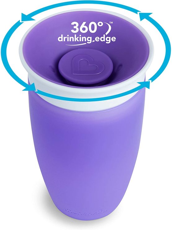 Munchkin Miracle 360 Sippy Cup, 2 Pack, Pink/Purple - Image 4