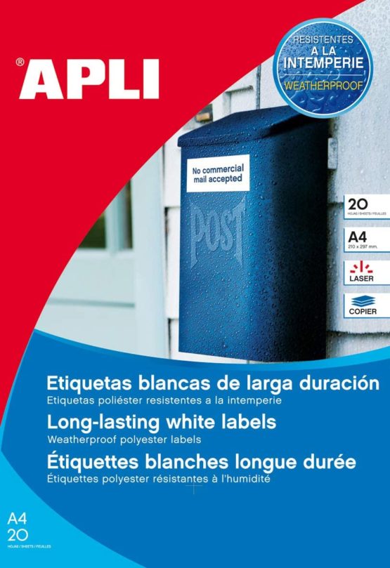 Agipa 15092 Weatherproof Film Labels Diameter 30 mm White