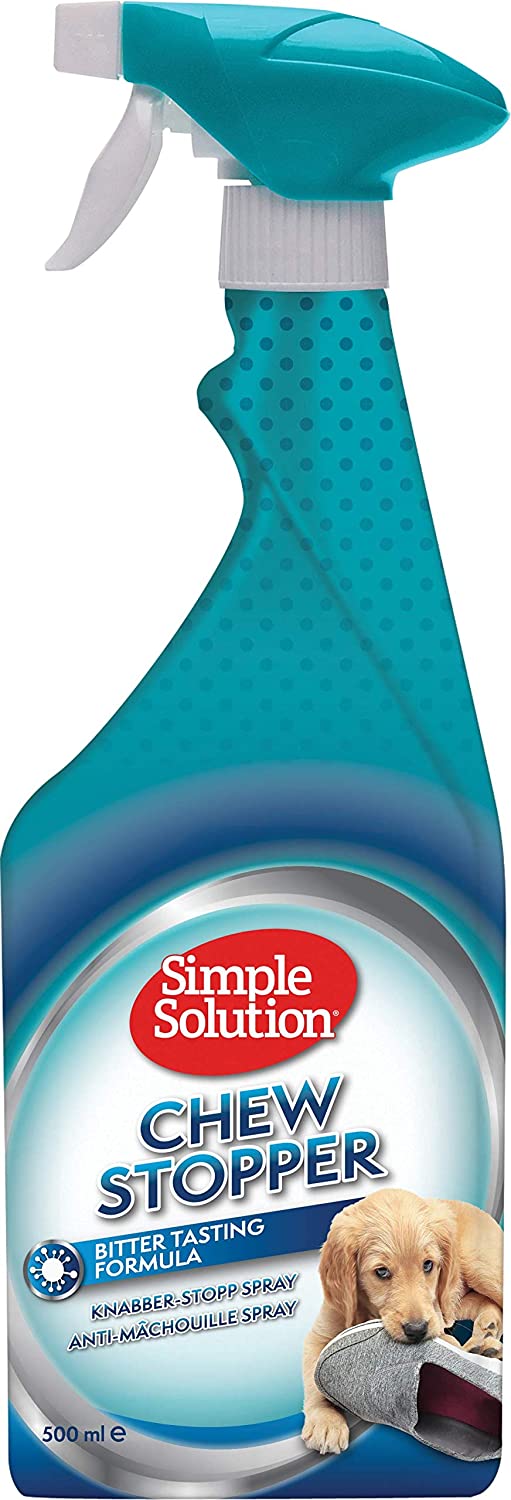Simple Solution Chew Stopper, Deterrent for Puppy Training to Discourage Licking and Chewing - 500ml, white, 500 ml (Pack of 1)