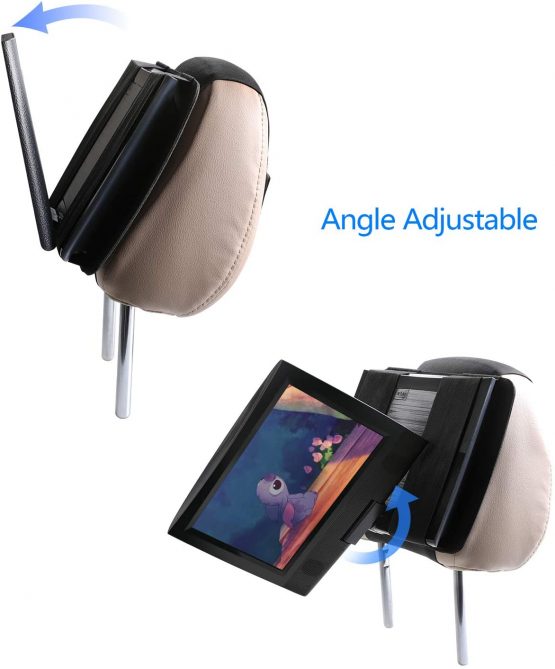 Hikig Universal Car Headrest Mount Holder for 7-11 Inch Swivel and Flip Style Portable DVD Player/Fit for all Swivel and Flip type Portable DVD Players Under 11 Inch - Image 3