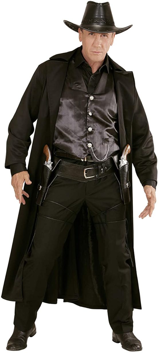 WIDMANN nbsp;? Black Faux Leather Cowboy Belt, with Double Holster - Image 2