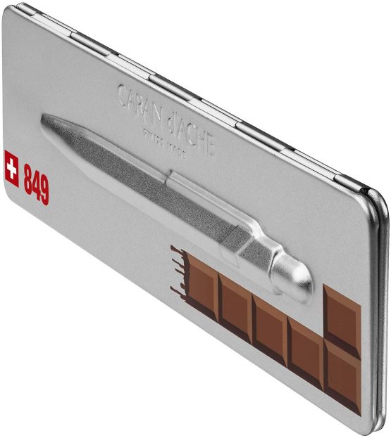 Caran Dache Ballpoint Pen, chocolate with Goliath blue medium cartridge - Image 3