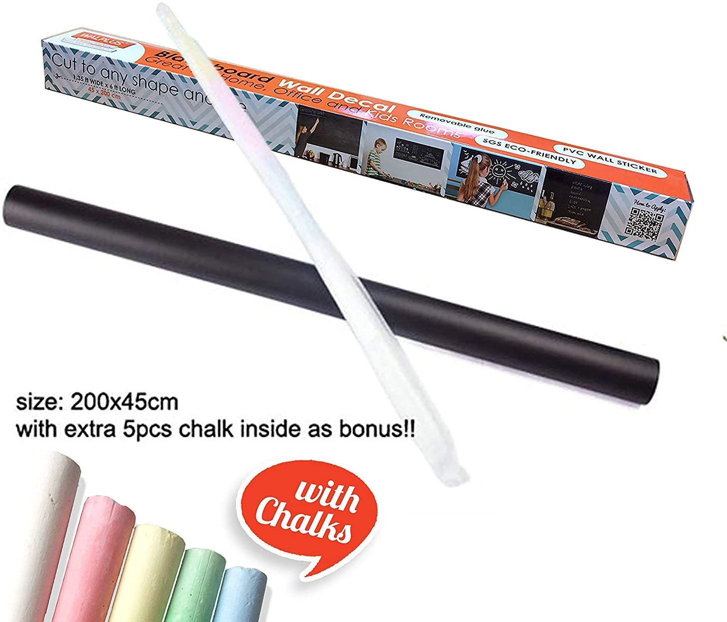 WALPLUS 45x200cm Blackboard Door Mural Decorations Self-Adhesive Peel and Stick Living Room Children Nursery Decals DIY Room Decor Wallpaper Art Home Interior Decoration - Image 3