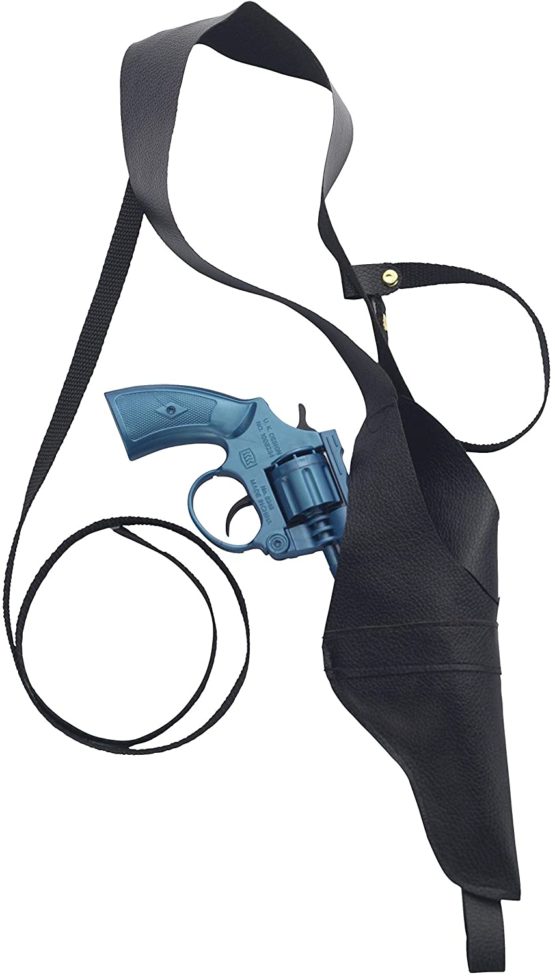 Smiffys Adult Unisex Gangster Holster and Gun, Black/ Blue, One size, 32434