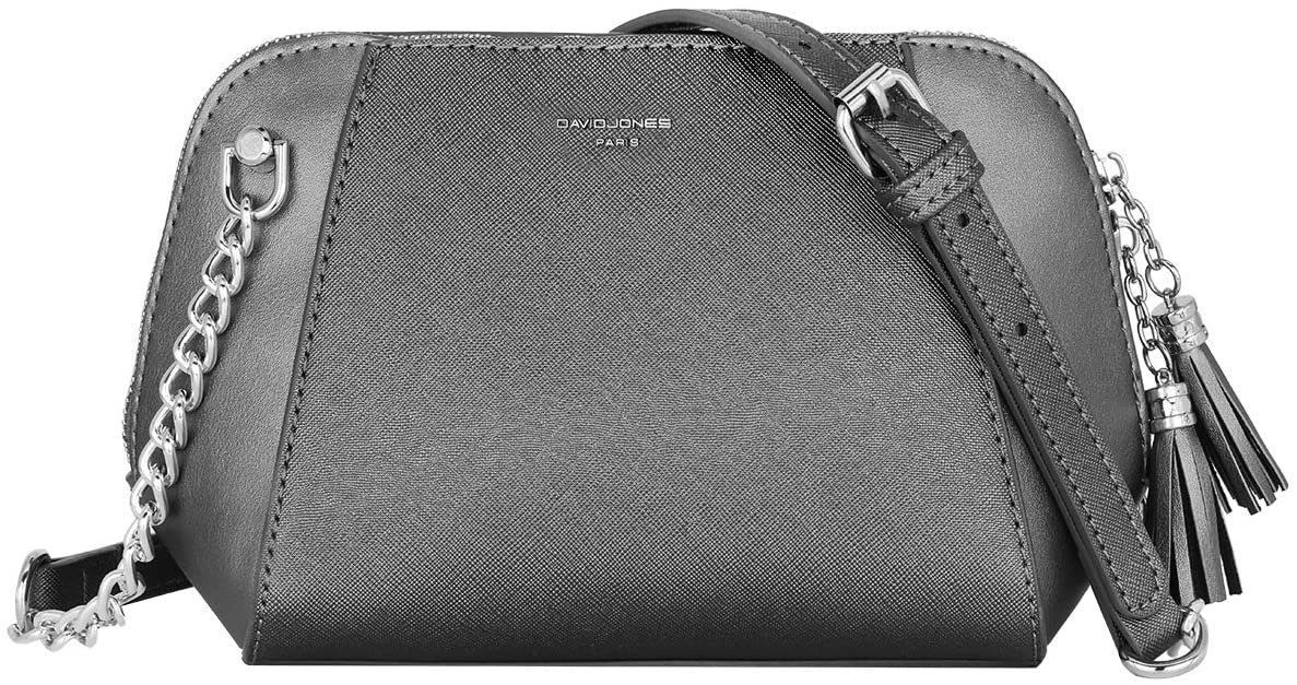 David Jones Women’s Small Chain Crossbody Bag Trapeze Shoulder Handbag PU Leather