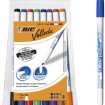 BIC Velleda 1721 Ecolutions, Dry Erase Whiteboard Pens ideal for School 'Velleda Ecolutions' Assorted Colours, Pack of 8