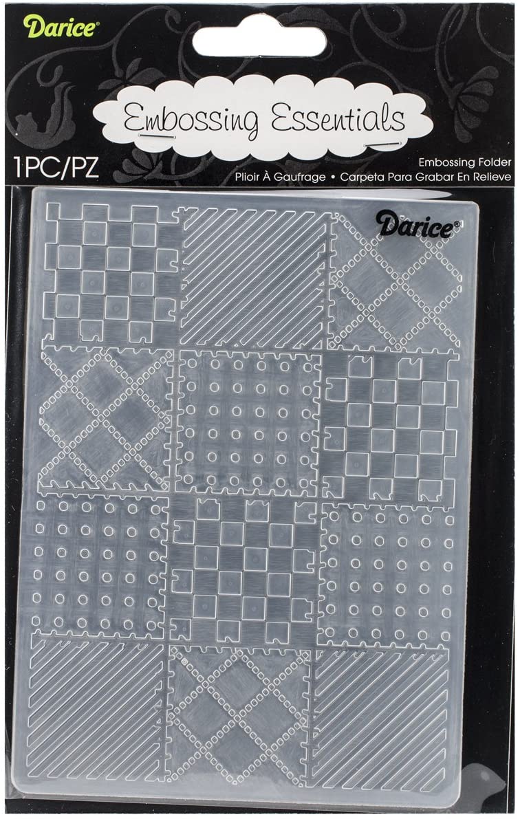 Darice Quilt Blocks Embossing Template, Transparent, 10.8 x 14.6 cm