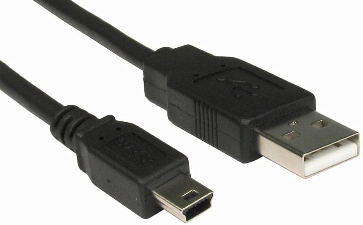 rhinocables USB to Mini B 5-Pin Cable, Black, 0.5m (50cm)