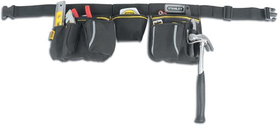 STANLEY 600 Denier Tool Belt Pouch with Multi-Pockets Storage Organiser, Tape Pocket, Hammer Loop, 1-96-178 - Image 4