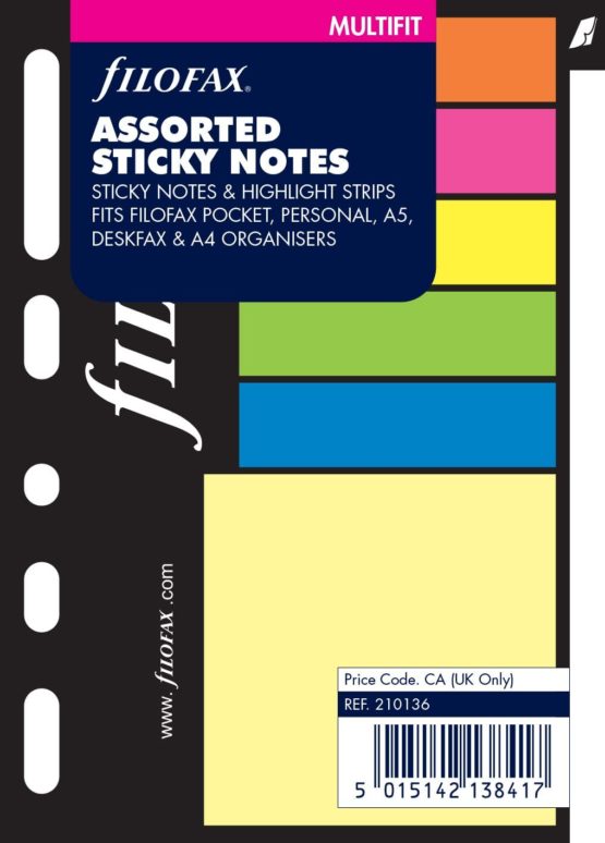 Filofax Personal Small Sticky Notes - Assorted
