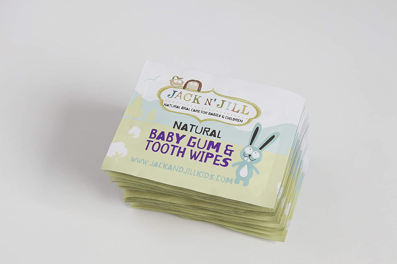 Jack N' Jill Natural Baby Gum & Tooth Wipes, 25 pcs, Baby Oral Cleaner, Individually Wrapped, Contains Only Water & Xylitol - Image 2