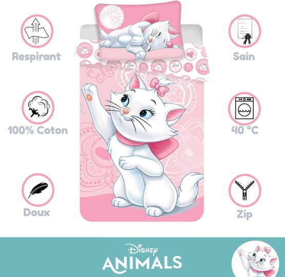 Marie Aristocats Baby Bedding Set 100% Cotton Duvet Cover 100 x 135 cm + Pillowcase 40 x 60 cm - Image 3