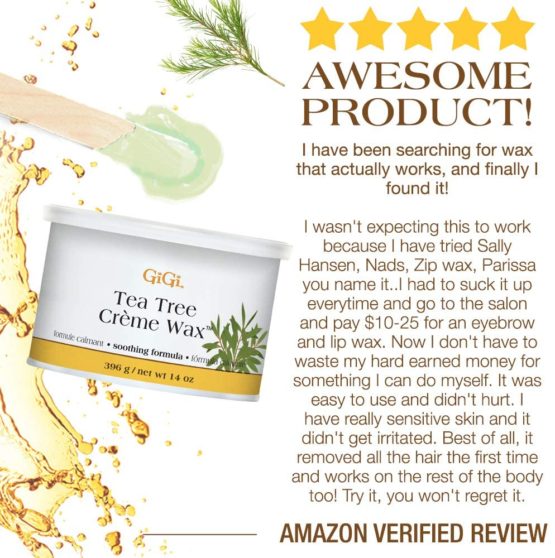GiGi Tea Tree Cream Wax A Soothing Hair Removal Formula 396g - Image 4