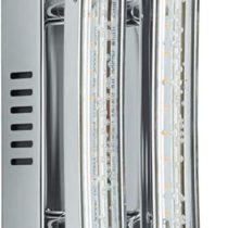 EGLO Pertini LED Wall Light, 2-Bulb Wall Light, Modern Wall Spotlight, Interior Made of Steel, Aluminium and Plastic, Living Room Lamp, Hallway Lamp in Chrome, Transparent